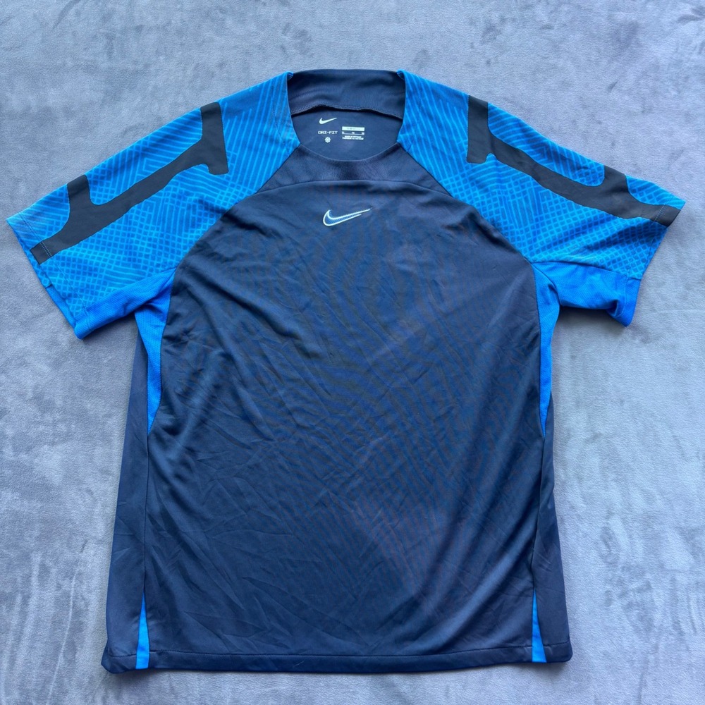 Nike Dri-FIT Strike Soccer Training Jersey Navy Blue XL Slim Fit Short Sleeve